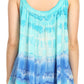 Sakkas Lidia Women's Casual Loose Batik Tie Dye Sleeveless Tank Top Blouse Tunic