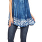 Sakkas Lidia Women's Casual Loose Batik Tie Dye Sleeveless Tank Top Blouse Tunic