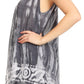 Sakkas Lidia Women's Casual Loose Batik Tie Dye Sleeveless Tank Top Blouse Tunic