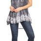 Sakkas Lidia Women's Casual Loose Batik Tie Dye Sleeveless Tank Top Blouse Tunic