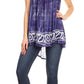 Sakkas Lidia Women's Casual Loose Batik Tie Dye Sleeveless Tank Top Blouse Tunic