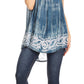 Sakkas Lidia Women's Casual Loose Batik Tie Dye Sleeveless Tank Top Blouse Tunic
