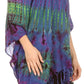 Sakkas Geno Round Neck Casual Boho Short Sleeve Loose Blouse Top Cover-up w/Fringe