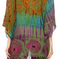 Sakkas Geno Round Neck Casual Boho Short Sleeve Loose Blouse Top Cover-up w/Fringe