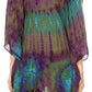 Sakkas Geno Round Neck Casual Boho Short Sleeve Loose Blouse Top Cover-up w/Fringe