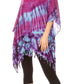 Sakkas Geno Round Neck Casual Boho Short Sleeve Loose Blouse Top Cover-up w/Fringe