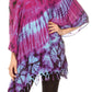 Sakkas Geno Round Neck Casual Boho Short Sleeve Loose Blouse Top Cover-up w/Fringe