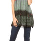 Sakkas Mina Women's Casual Loose Ombre Tie Dye Sleeveless Tank Top Tunic Blouse