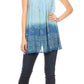 Sakkas Mina Women's Casual Loose Ombre Tie Dye Sleeveless Tank Top Tunic Blouse