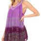 Sakkas Mina Women's Casual Loose Ombre Tie Dye Sleeveless Tank Top Tunic Blouse
