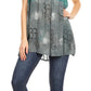 Sakkas Mina Women's Casual Loose Ombre Tie Dye Sleeveless Tank Top Tunic Blouse