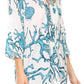 Sakkas Ona Women's Casual Summer Cotton 3/4 Sleeve Print Loose Tunic Top Blouse