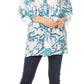 Sakkas Ona Women's Casual Summer Cotton 3/4 Sleeve Print Loose Tunic Top Blouse