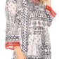 Sakkas Sasa Women's Casual Summer Cotton 3/4 Sleeve Print Loose Tunic Top Blouse