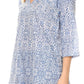 Sakkas Sasa Women's Casual Summer Cotton 3/4 Sleeve Print Loose Tunic Top Blouse