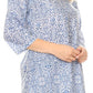 Sakkas Sasa Women's Casual Summer Cotton 3/4 Sleeve Print Loose Tunic Top Blouse