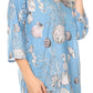 Sakkas Sasa Women's Casual Summer Cotton 3/4 Sleeve Print Loose Tunic Top Blouse