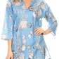 Sakkas Sasa Women's Casual Summer Cotton 3/4 Sleeve Print Loose Tunic Top Blouse