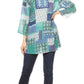 Sakkas Matia Women's Casual Summer Cotton Long Sleeve Print Loose Tunic Top Blouse