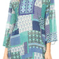 Sakkas Matia Women's Casual Summer Cotton Long Sleeve Print Loose Tunic Top Blouse