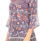 Sakkas Matia Women's Casual Summer Cotton Long Sleeve Print Loose Tunic Top Blouse