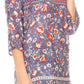 Sakkas Matia Women's Casual Summer Cotton Long Sleeve Print Loose Tunic Top Blouse