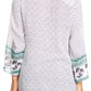 Sakkas Dalila Soft Crinckle Damask Printed Rayon Tunic Blouse with Embroidery