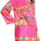 Sakkas Carina Tie Front 3/4 Sleeve Tunic with Cross Stitch Embroidery