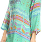 Sakkas Carina Tie Front 3/4 Sleeve Tunic with Cross Stitch Embroidery