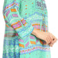 Sakkas Carina Tie Front 3/4 Sleeve Tunic with Cross Stitch Embroidery