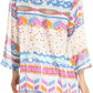 Sakkas Carina Tie Front 3/4 Sleeve Tunic with Cross Stitch Embroidery
