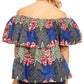 Sakkas Imani Colorful Wax African Ankara Dutch Off-shoulder Blouse Top Gorgeous