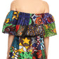 Sakkas Imani Colorful Wax African Ankara Dutch Off-shoulder Blouse Top Gorgeous