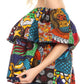 Sakkas Imani Colorful Wax African Ankara Dutch Off-shoulder Blouse Top Gorgeous