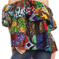 Sakkas Imani Colorful Wax African Ankara Dutch Off-shoulder Blouse Top Gorgeous