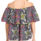 Sakkas Imani Colorful Wax African Ankara Dutch Off-shoulder Blouse Top Gorgeous