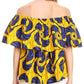 Sakkas Imani Colorful Wax African Ankara Dutch Off-shoulder Blouse Top Gorgeous