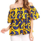 Sakkas Imani Colorful Wax African Ankara Dutch Off-shoulder Blouse Top Gorgeous