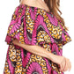 Sakkas Imani Colorful Wax African Ankara Dutch Off-shoulder Blouse Top Gorgeous