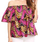 Sakkas Imani Colorful Wax African Ankara Dutch Off-shoulder Blouse Top Gorgeous
