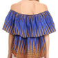 Sakkas Imani Colorful Wax African Ankara Dutch Off-shoulder Blouse Top Gorgeous