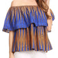 Sakkas Imani Colorful Wax African Ankara Dutch Off-shoulder Blouse Top Gorgeous