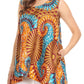 Sakkas Hadiza Sleeveless Tank Top Blouse Wax African Ankara Casual Summer Simple