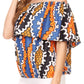Sakkas Amai Off-shoulder Ruffle Ankara Wax African Dutch Casual Blouse Top