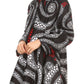 Sakkas Sol Womens Summer Swing Loose Dress African Print Roll up Sleeve Button
