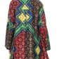 Sakkas Sol Womens Summer Swing Loose Dress African Print Roll up Sleeve Button