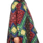 Sakkas Sol Womens Summer Swing Loose Dress African Print Roll up Sleeve Button