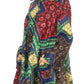 Sakkas Sol Womens Summer Swing Loose Dress African Print Roll up Sleeve Button