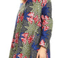 Sakkas Sol Womens Summer Swing Loose Dress African Print Roll up Sleeve Button