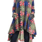 Sakkas Sol Womens Summer Swing Loose Dress African Print Roll up Sleeve Button